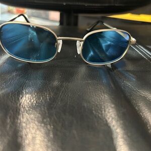 Revo Silver Frame Blue Lens Glasses NWOT  Unisex